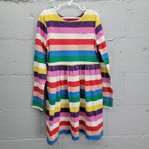 Boden Mini Boden girls multi colored striped long sleeve dress